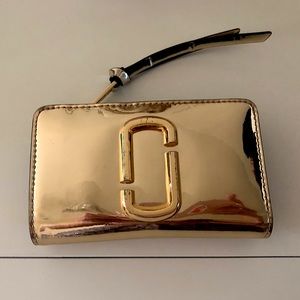 Marc Jacobs gold snapshot compact wallet